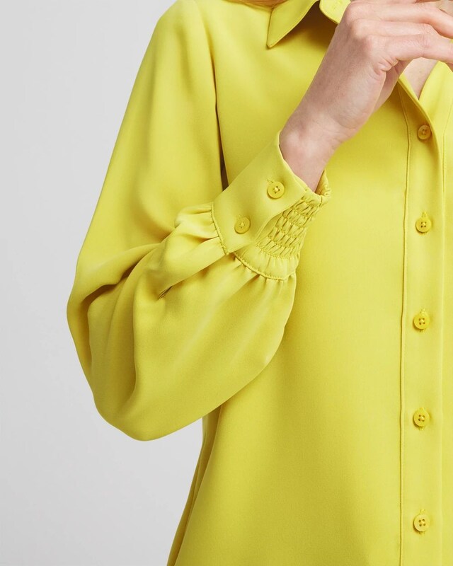 Satin Pleat Sleeve Shirt - image 4